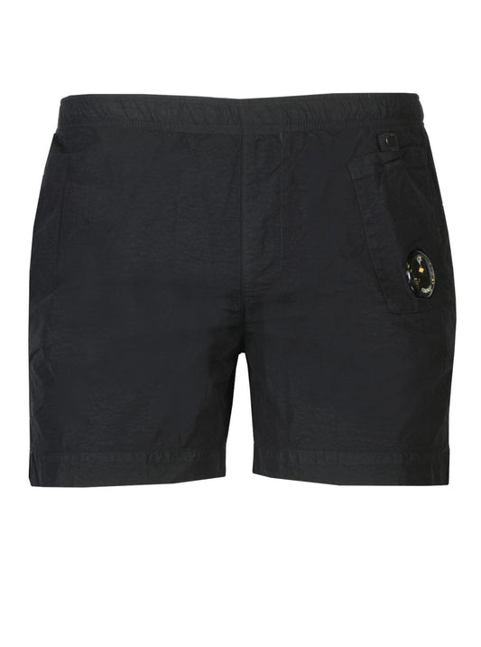 C.P Company logo Patch High waist Shorts