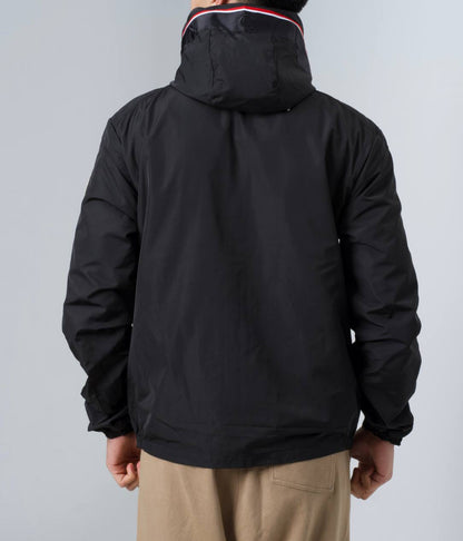 Moncler Logo-Embossed windbreaker Jackets Black