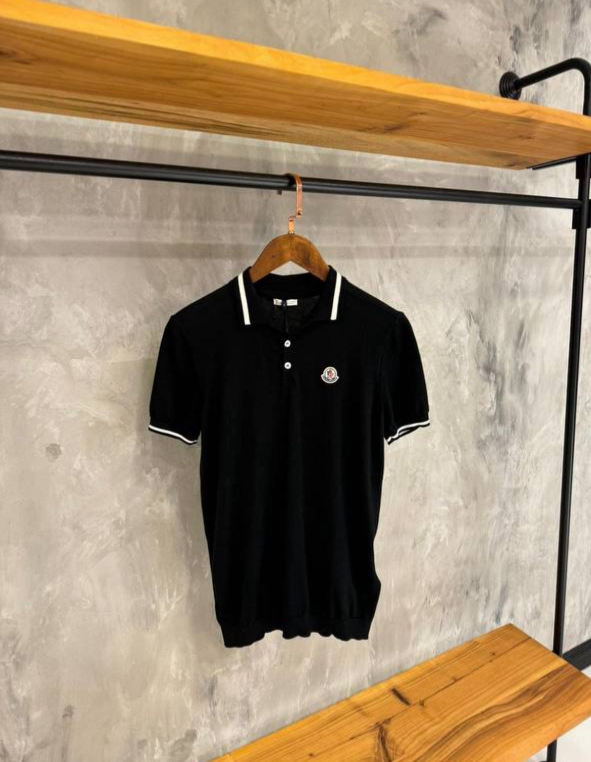 Moncler T-shirt polo Black