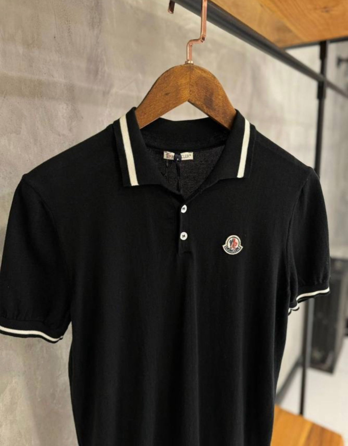 Moncler T-shirt polo Black