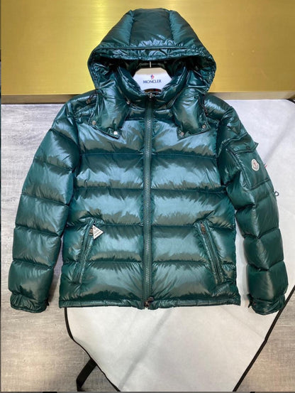 Moncler Maya Short Down Jacket Green + NFC Scan