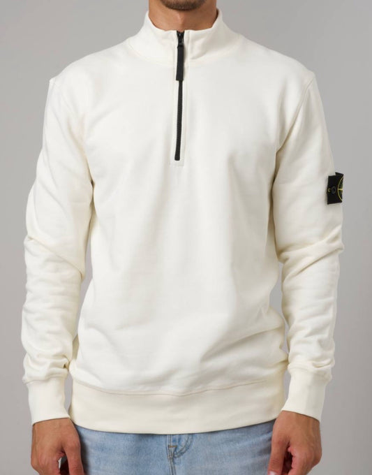 Stone Island Half Zip Sweater Ivory White