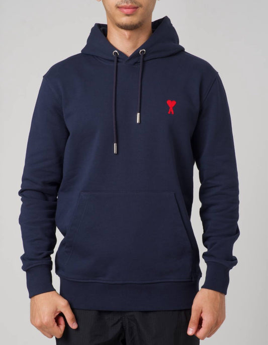 Ami Paris Hoodie Navy Blue