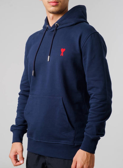 Ami Paris Hoodie Navy Blue