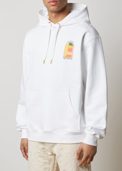 Casablanca Gradient Arch Hoodie White with Logo Back print