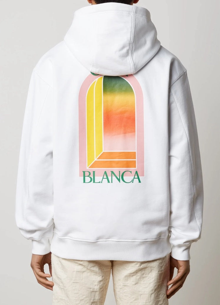 Casablanca Gradient Arch Hoodie White with Logo Back print