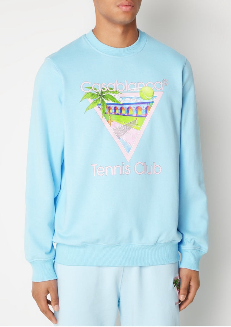 Casablanca Tennis Icon Sweatshirt Light Blue