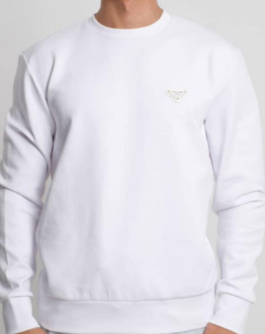 Prada Technical Cotton Sweatshirt White