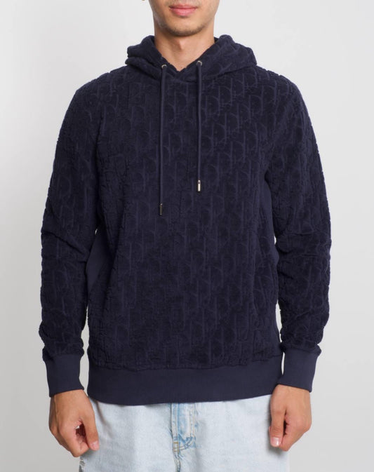 Dior Oblique Motief Hoodie Dark Blue